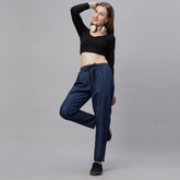 Light Weight Silky Denim Baggy Fit Mid Waist Jeans Pant.